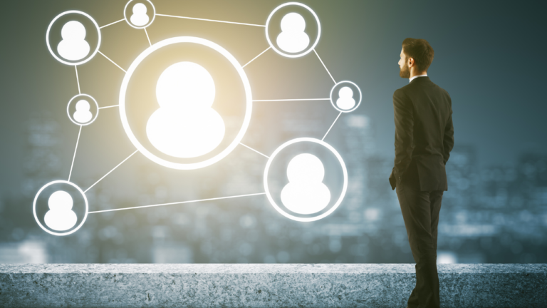 Recruiter looking at candidate profiles